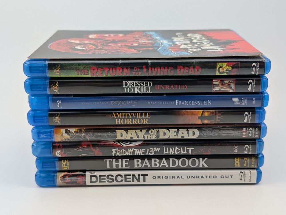 Lot of 8 Horror Slasher Thriller Monster Blu rays - Amityville, Friday 13th MORE